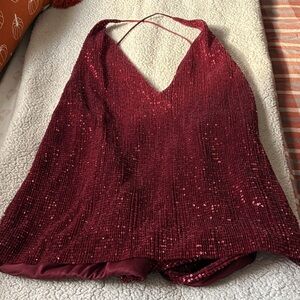 Express Burgundy Sequin Camisole